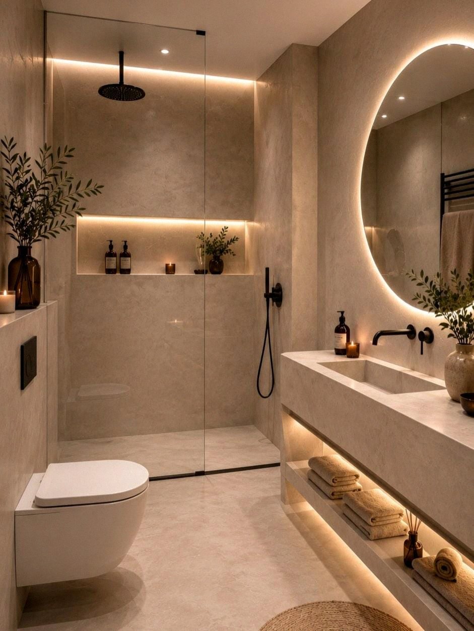 Salle de bain contemporaine — après